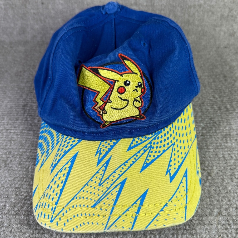 Pokemon Pikachu Hat Youth OSFM Blue‎ Yellow Lightning Snapback